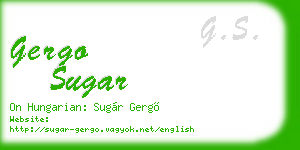 gergo sugar business card