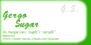gergo sugar business card